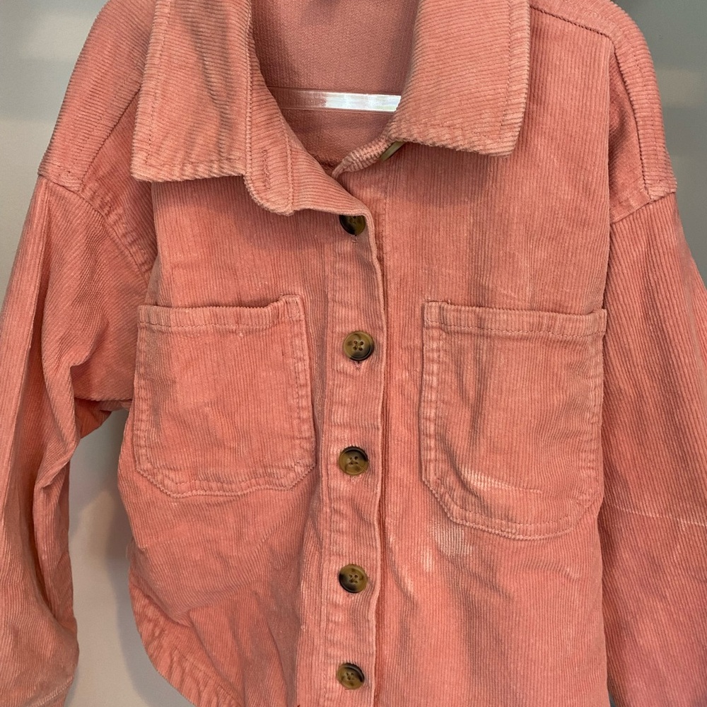 Forever 21 Coral Corduroy Utility Jacket